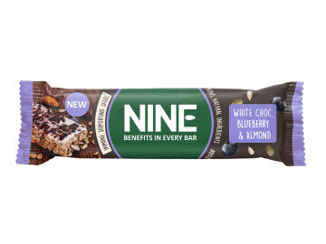 NINE BAR hvit sjokolade, blåbær og mandel